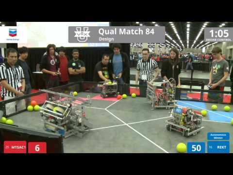 VEX Worlds 2016 - VEX U - Design - Qual 84 (MTSAC1) 44 vs 252 (REKT)