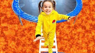 The Floor Is Lava! 🌋 Trampoline Hiding Game with Vania Mania Kids