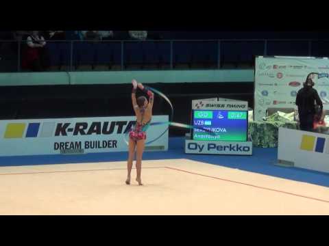 Anastasia Serdyukova UZB ribbon Espoo World cup 2016