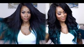 BLACK & TEAL OMBRE HAIR TUTORIAL| KYLIE JENNER INSPIRED