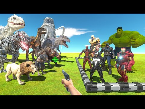 FPS Avatar Rescues Superheroes and Fights Dinosaurs and Animals - Animal Revolt Battle Simulator