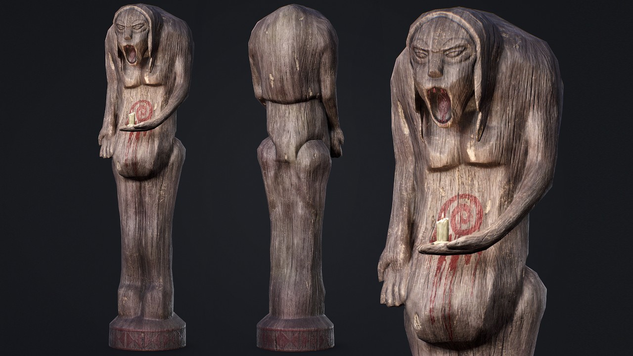 Wooden Totem 3 3D Model