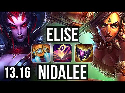ELISE vs NIDALEE (JNG) | 12/0/10, 2.1M mastery, Legendary, 800+ games | KR Grandmaster | 13.16