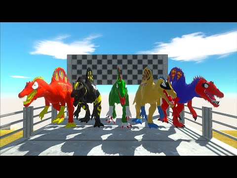 Hunting Found Team 5 Spinosaurus Superheroes Superman Death Run - Animal Revolt Battle Simulator