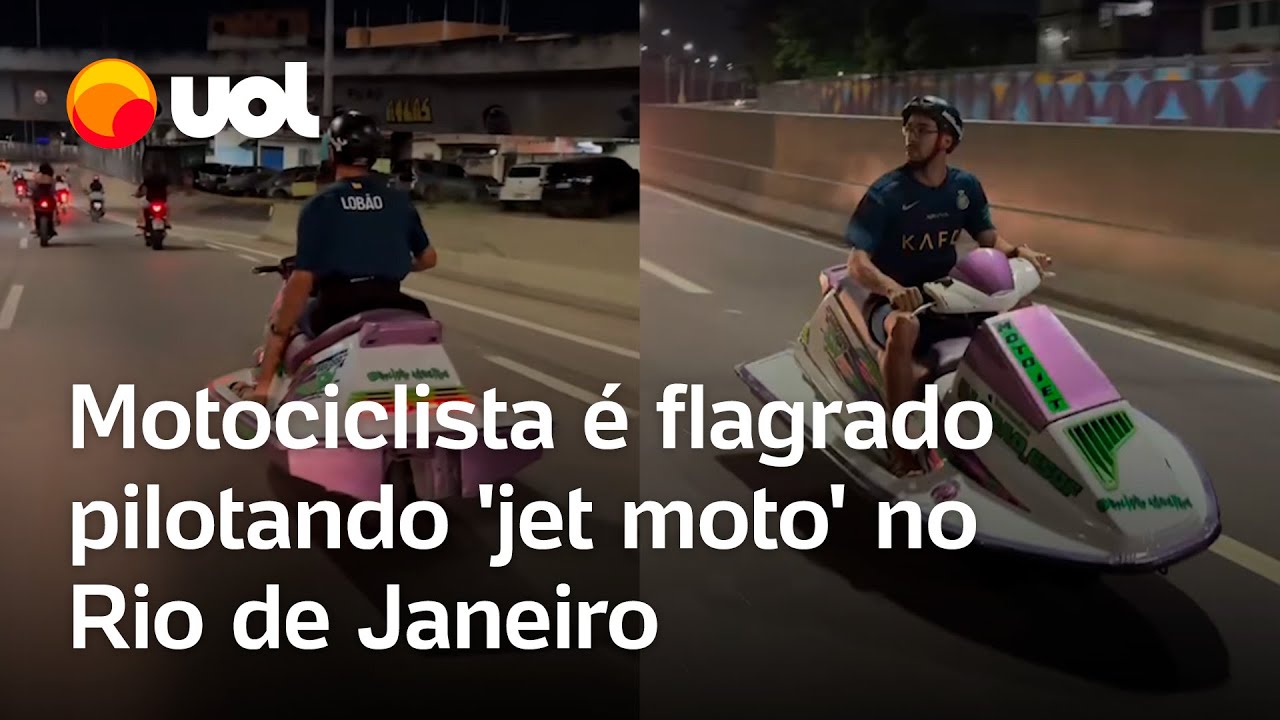 Jet moto? Motociclista é flagrado pilotando veículo que mistura moto e jetski no Rio; veja vídeo