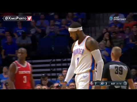 Carmelo Anthony On Fire in Thunder Debut   Rockets vs Thunder   October 3, 2017   2017 NBA Preseaon