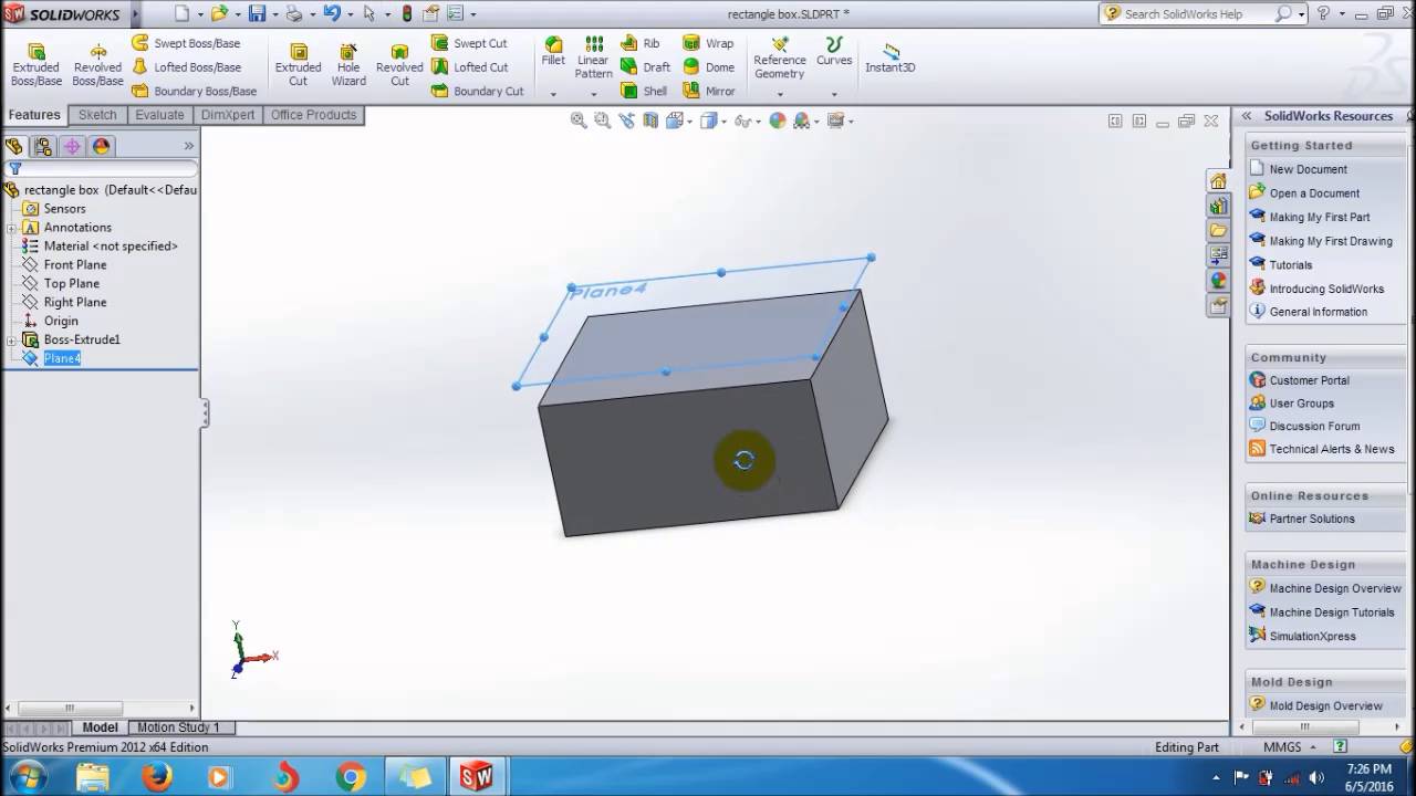 SolidWorks Plane Reference Geometry  Feature Tutorial_SolidWorks Video Tutorials