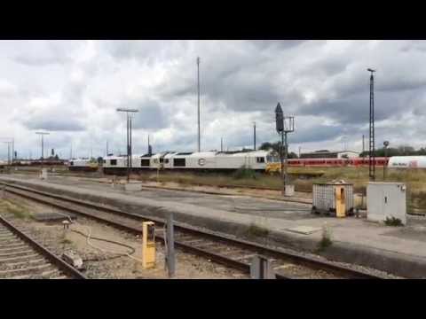 Euro Cargo Rail Class 247 (Class 66's) Light Engine moves around Muhldorf Oberbay, 21/6/15.