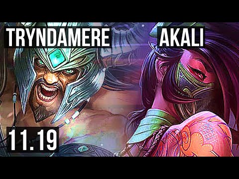TRYNDAMERE vs AKALI (TOP) | Rank 4 Trynda, 6/1/7 | BR Grandmaster | v11.19