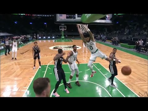 【NBA 4K】Jayson Tatum threw down the TWO HANDED JAM on Jakob Poeltl - Spurs@Celtics｜超級新星今日爆發 -馬刺@塞爾提克
