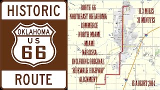 preview picture of video 'Oklahoma Route 66 - Commerce to Miami to Narcissa (via Sidewalk Highway)'