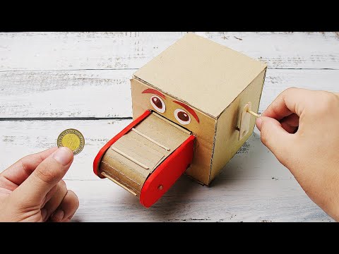How to Make a Box Eating Coin - Saving Coin Bank DIY