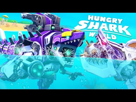 NEW MECHA SHARKJIRA vs ROBO SHARK (HUNGRY SHARK WORLD)