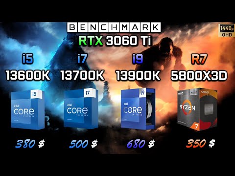 Intel i5 13600K vs i7 13700K vs i9 13900K vs Ryzen 7 5800X3D / Test in 7 Games / RTX 3060 Ti / 1440p