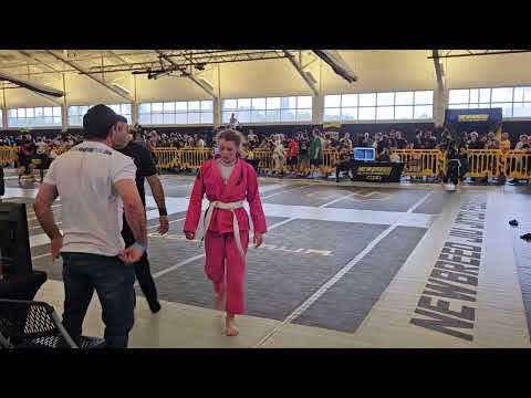 Fast 30 Second Submission / Unsportsmanlike Conduct In Female BJJ White Belt Match