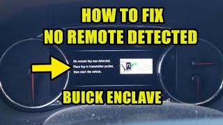 2018–2024 Buick Enclave 'No Remote Detected' Fix – Hidden Key Pocket Location