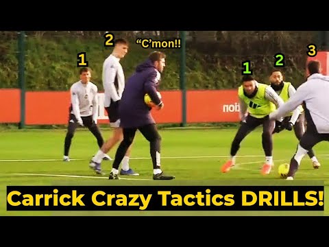Carrick DID THIS in a crazy-intensity passing training ahead of Arsenal, Look at this...