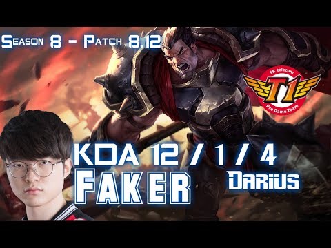SKT T1 Faker DARIUS vs IRELIA Mid - Patch 8.12 KR Ranked