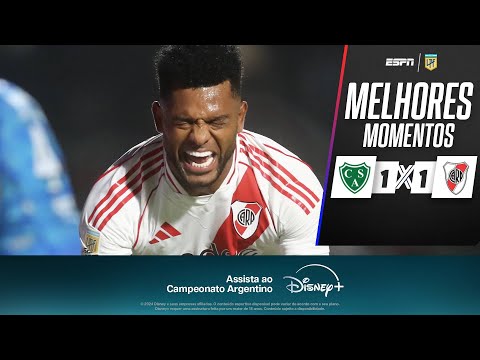 BORJA marca, mas RIVER PLATE fica no empate com o Sarmiento pelo Argentino | Melhores Momentos