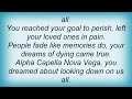 Alchemist - Alpha Cappella Nova Vega Lyrics