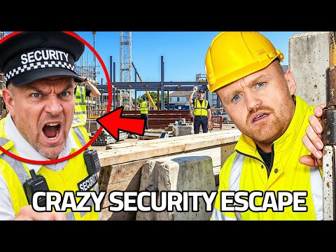 SNEAKING into construction site. CRAZY SECURITY ESCAPE!