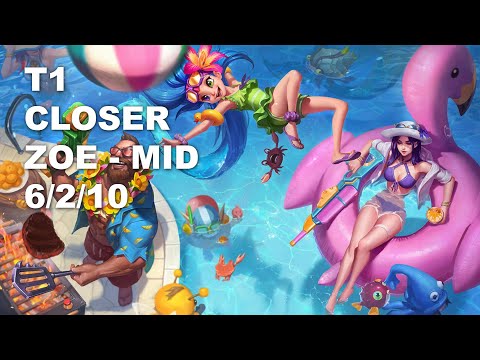 T1 Closer Mid Zoe vs Qiyana - KR Challenger Patch 10.9