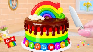 Satisfying Baking Miniature Rainbow Chocolate M&M Cakes 🍫🌈 Mini Cake ASMR by Mimi Little Bakes 😻