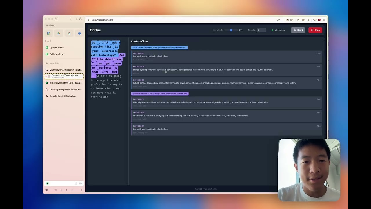 OnCue project preview