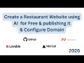 Create Restaurant Website Using AI For Free ​ Lovable Restaurant Ordering Website And Publish It