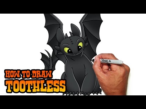 How to Draw Toothless- How to Train Your Dragon- Easy Video Tutorial