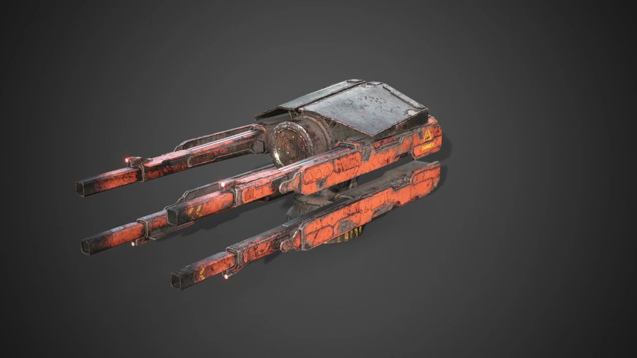 Sci-fi close combat turret 3D Model