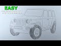 Easy Way To Draw A JEEP Car Drawing Tutorial