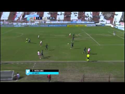 Gol de Linas. Los Andes 1 - Juventud Unida 0. Fecha 27. B Nacional 2015. FPT