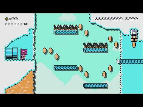 落ちるリフトと空めぐり/lift sky tour by zen-mai* - Super Mario Maker 2 - No Commentary 1bx