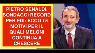 PIETRO SENALDI. SONDAGGI RECORD PER FDI: ECCO I 5 MOTIVI PER IL QUALI MELONI CONTINUA A CRESCERE