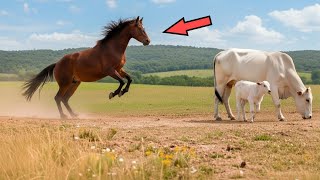 O cavalo fez isso com o filhote da vaca! 15 Momentos ÉPICOS de Animais Selvagens Gravados