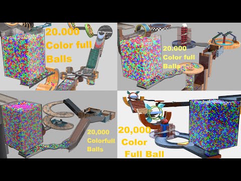 2024 Marble Run Loop animation v19 Compilation 16 Minutes #marblerun #marblerace #blendercycles
