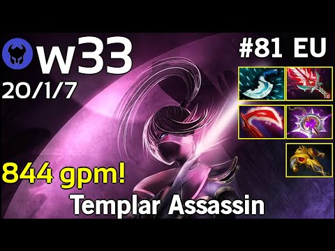 844 gpm! w33 [Liquid] plays Templar Assassin!!! Dota 2 7.22