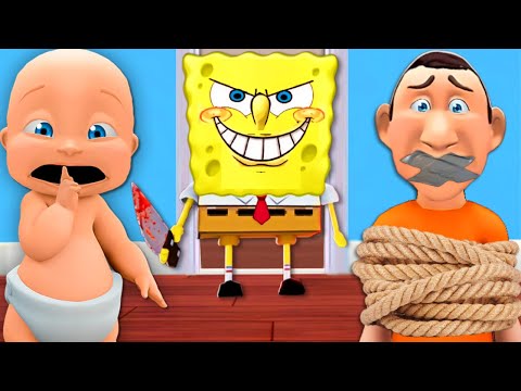 Baby RESCUES Daddy From EVIL SPONGEBOB!