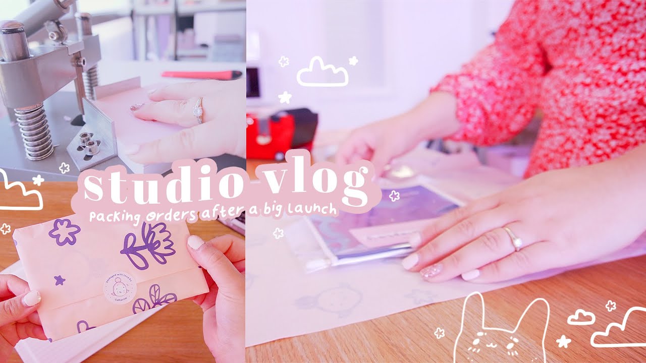 STUDIO VLOG (◡‿◡✿) | Packing Orders after huge product launch & a new cutting machine for the office
