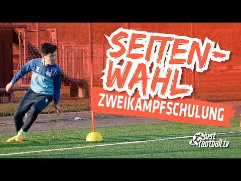 Fussballtraining: Seitenwahl - 1 gegen 1 frontal - Zweikampfschulung - Taktik