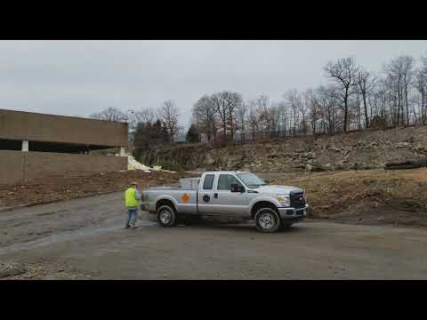 Fountain Square, blasting bedrock. Feb. 7, 2019