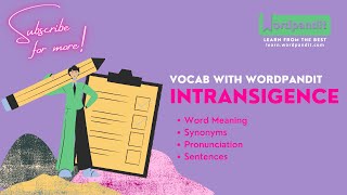 Intransigence Meaning | Synonyms | Sentence | Easy Trick || Vocab with Wordpandit | Learn English