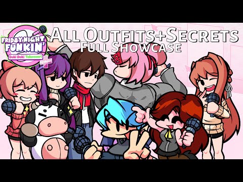 Every Outfits And Secret Outfits in FNF Doki Doki Takeover Plus (FULL SHOWCASE)