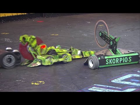 BattleBots Season 2 Exhibition Rumble: Skorpios, Death Roll and Bucktooth Burl