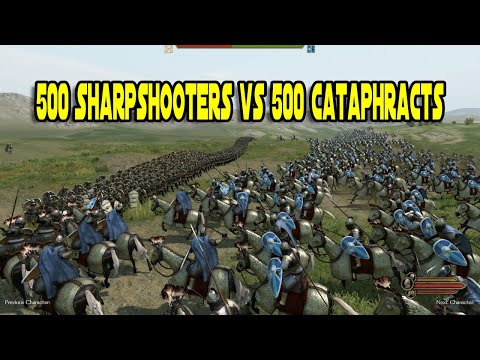 500 Sharpshooters vs 500 Cataphracts - Mount & Blade 2: Bannerlord Crossbows vs Cavalry