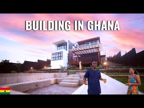 He built a 7 bedroom vacation home with an amazing mountain view | Building a house in Ghana