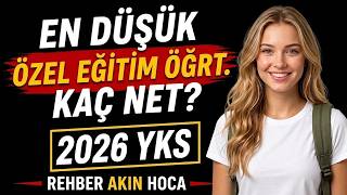 En düşük özel eğitim öğretmenliği kaç net? 2026 YKS I özel eğitim sıralama I söz