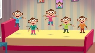 Five Little Monkeys Jumping on the Bed Nursery Rhyme - Cartoon Animation Rhymes Songs for Children
