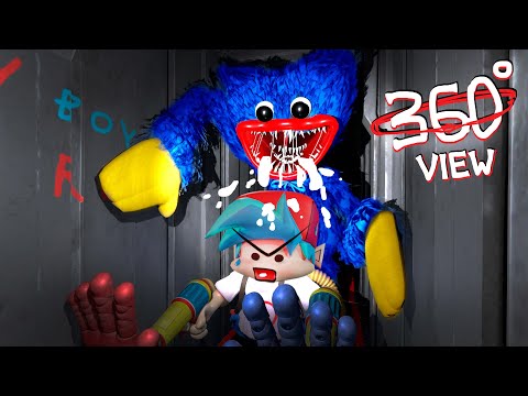 Huggy Wuggy Vent Chase 360°  Poppy Playtime x FNF Animation First Person.